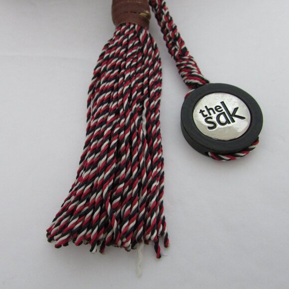 The Sak Boho Chic Crochet Drawstring Backpack Peace Sign - Picture 4 of 9